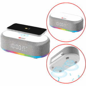 Réveil 6en1 (horloge, réveil, chargeur, LED, enceinte, thermomètre) Swiss ProLine