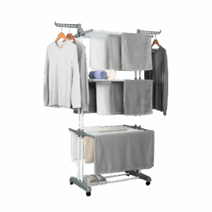 Etendoir à linge pratique avec 6 étagères pliables HERZBERG