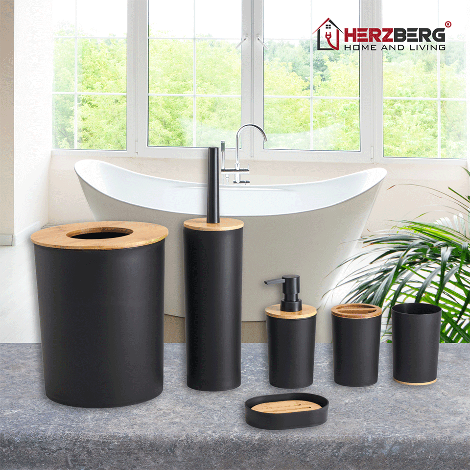 Set de 6 accessoires pour la salle de bain HERZBERG – Image 2