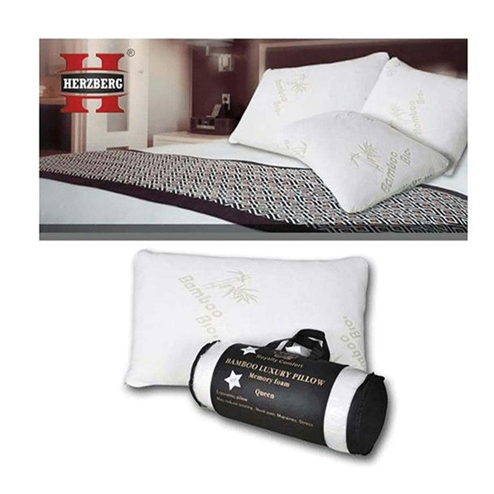 Oreiller de luxe en Bambou avec mousse à mémoire de forme HERZBERG – Image 3