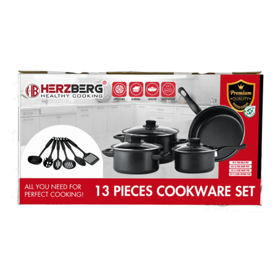 Batterie de cuisine 13 pièces (tous feux dont Induction) HERZBERG – Image 4