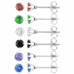 Set de 6 boucles d'oreilles ornée de Cristaux SO CHARM