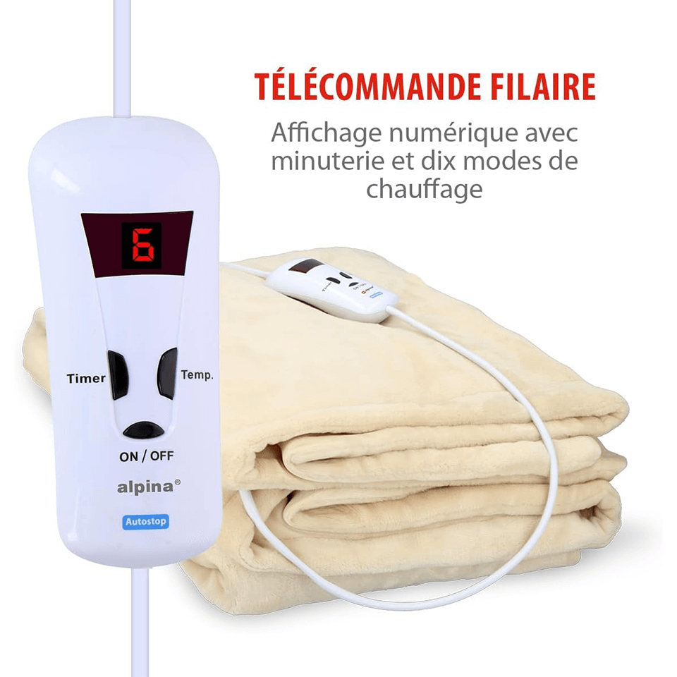 Couverture chauffante électrique XL (130x180cm) ALPINA – Image 6
