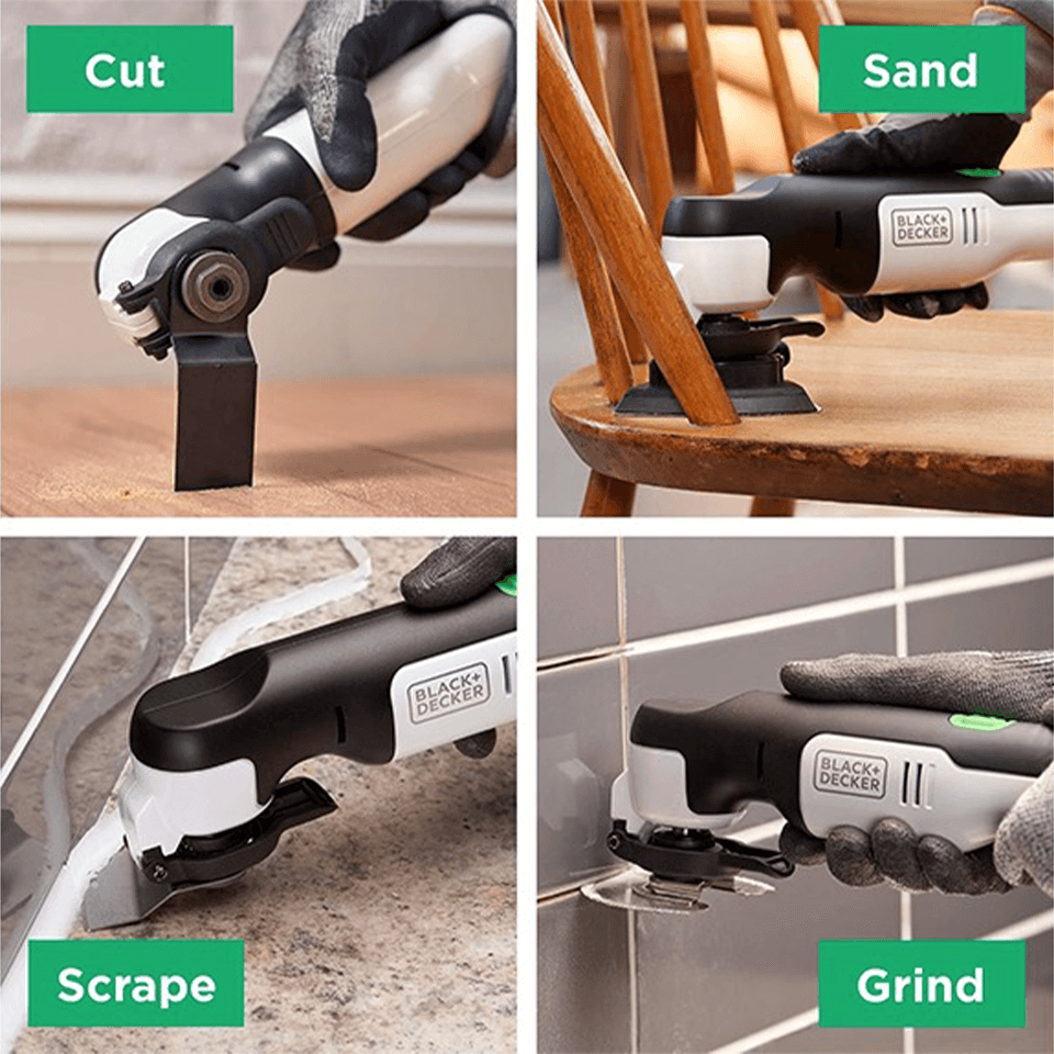 Outil multifonctions 4en1 sans fil rechargeable Black+Decker (18 accessoires inclus) – Image 7