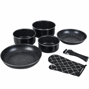Batterie de cuisine 7 pièces avec poignée amovible tous feux dont Induction Swiss ProLine