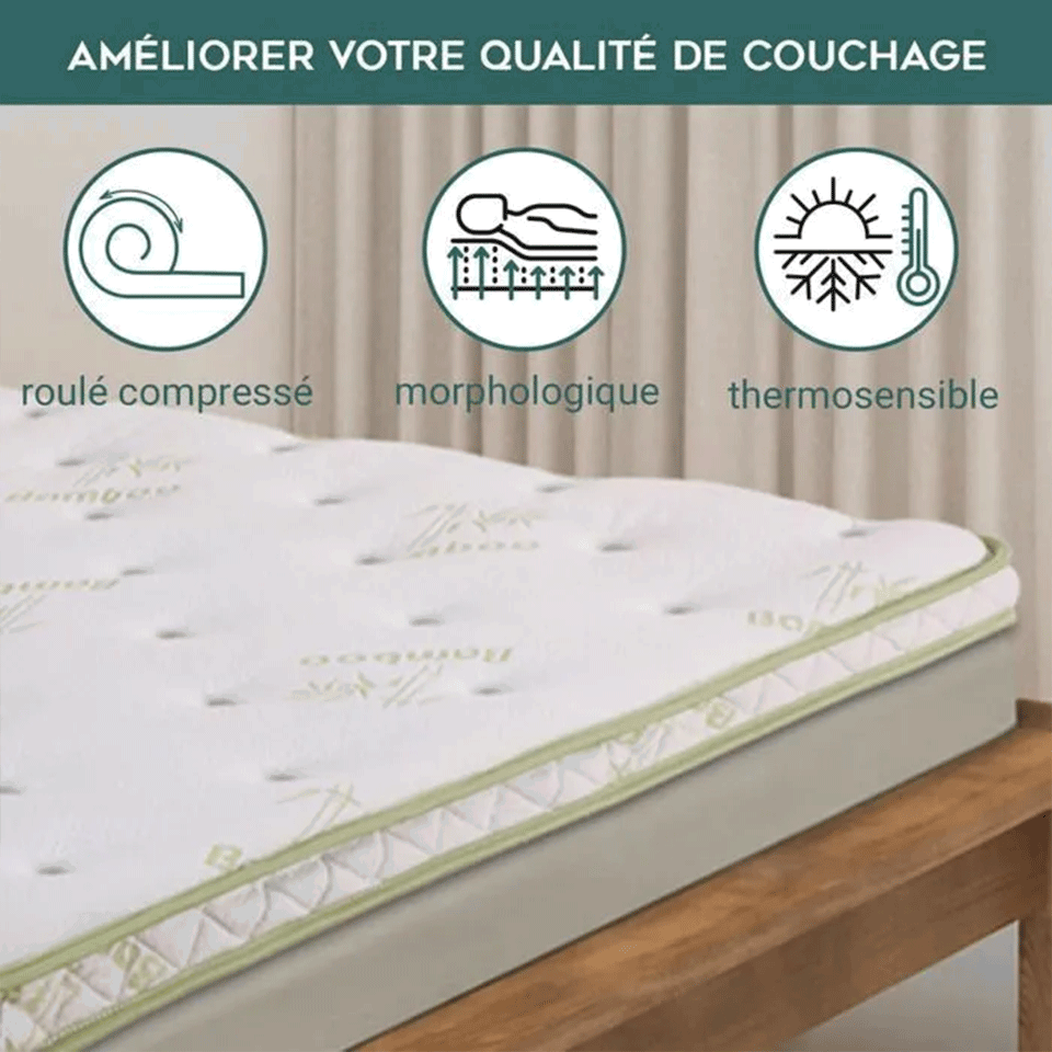Surmatelas à mémoire de forme avec mousse en bambou GERARD PASQUIER – Image 3